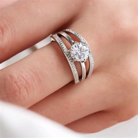 Buy 1 Pcs Classic Romantic Sliver Plated Engagement