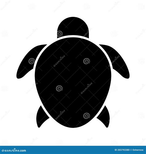 Cone Do Logotipo Preto Da Tartaruga Marinha Isolado Na Ilustra O Do