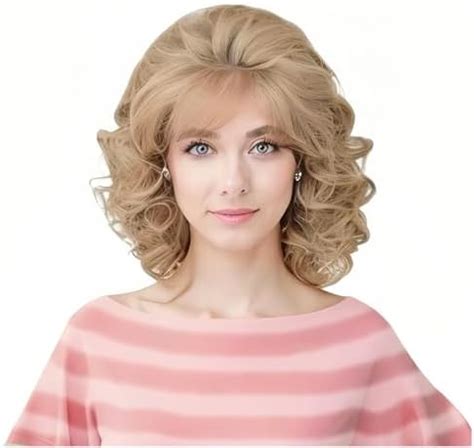 Amazon Rugelyss Vintage Short Blonde Beehive Wig With Bangs Curly