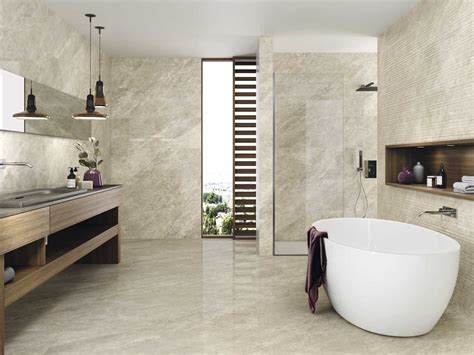 Крупноформатный керамогранит в маленькой ванной (69 фото) - красивые ...