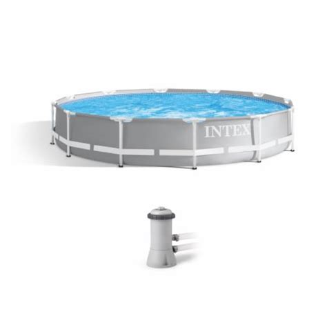 Intex 26711eh 12 Foot X 30 Inch Prism Frame Above Ground Swimming Pool With Pump 1 Piece Qfc