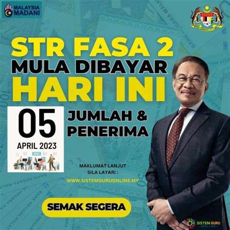 STR Fasa 2 Mula Dibayar Hari Ini Berikut Jumlah Bayaran Senarai