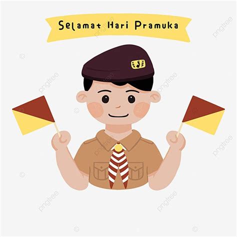 Selamat Hari Pramuka Png Transparent Hand Drawn Scout Boy Kid Gerakan