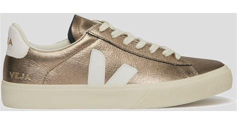 Veja Campo Chromefree Leather Low Top Sneaker In Bronze Lyst Uk