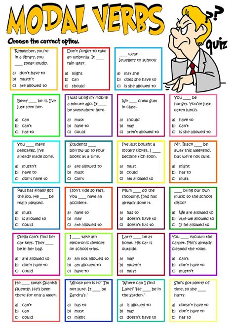 English Worksheets Modal Verbs