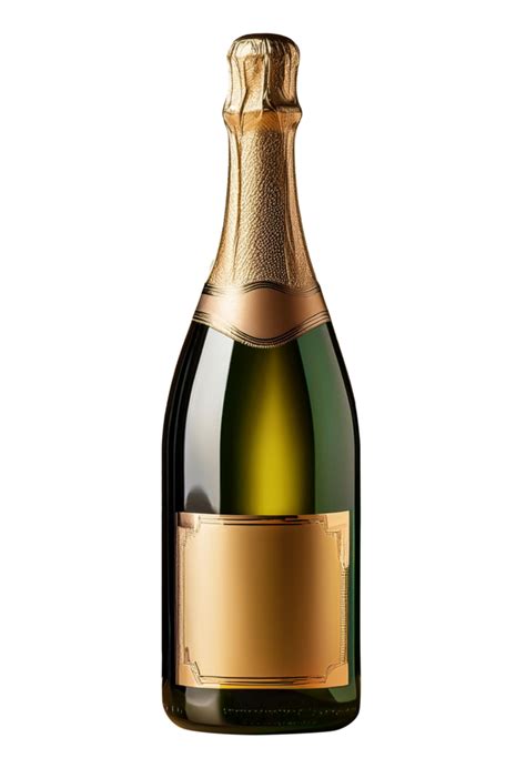 D Champagne Bottle On Transparent Background Png