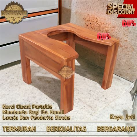 Kayu Wc Chair Model U Closet Chair Wc Sitting Wood Portable Squat Chair