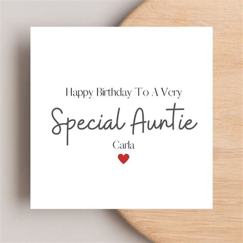 Special Auntie Birthday Card Personalised Auntie Birthday Card Auntie