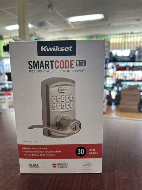 Kwikset Smartcode 917 Satin Nickle Electronic Lock Lever 99170 001 New