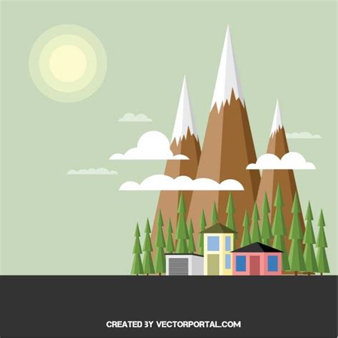 FLAT LANDSCAPE Royalty Free Stock SVG Vector and Clip Art