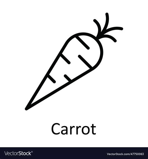 Carrot outline icon design fo Royalty Free Vector Image