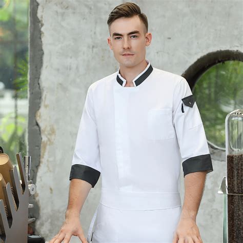 Irder Long Sleeve Invisual Button Chef Jacket Chef Working Wear