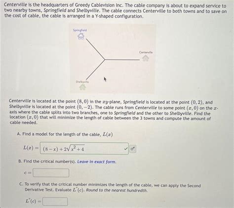 Solved Centerville Is The Headquarters Of Greedy Cablevision Chegg