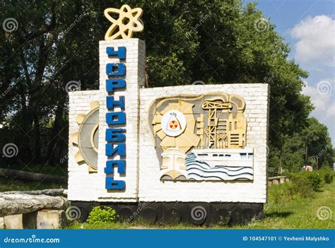 The Sign of Chernobyl City. Editorial Photo - Image of radiation ...