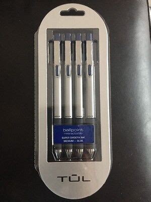 Ballpoint Pens TUL BP3 Ballpoint 4 Pack Retractable Medium 1 0mm