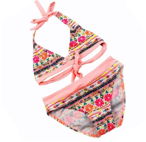 Dwucz Ciowe Bikini Dziewczyny Z Kwiatami Lunzo Pl