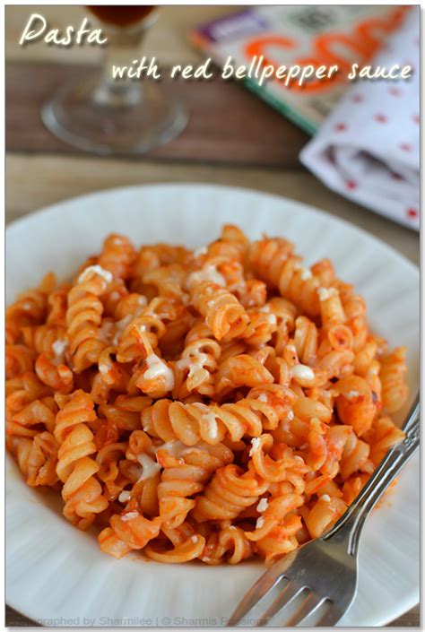 Fusilli Pasta In Roasted Red Bell Pepper Sauce Pasta Recipes