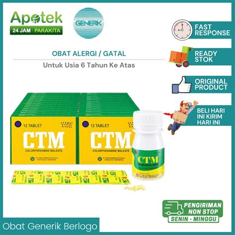 Jual Chlorpheniramine Ctm Adalah Obat Untuk Meredakan Gejala Alergi