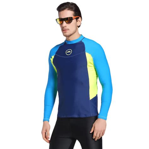 Sbart Men Long Sleeve Uv Male Rashguard Surfing Diving Swimshirt