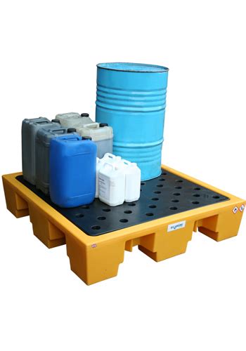 Ecosure 8 Drum Plastic Spill Pallet Yellow