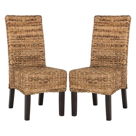 Safavieh Avita Wicker Dining Chair, Natural, Set of 2 - Walmart.com - Walmart.com