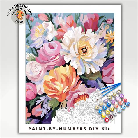 Wildflowers Paint By Number Kit Adultsspring Flower Garden Diy Painting Easy Beginners Hobby Kit