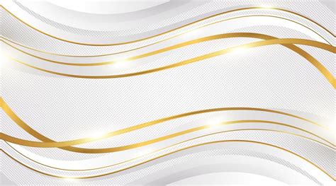 Luxury White And Gold Background With Golden Lines And Paper Cut Style