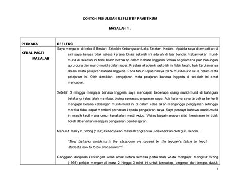 Doc Contoh Penulisan Refleksi