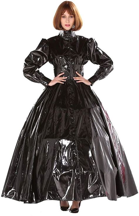 Gocebaby Gothic Punk Cool Schwarz Pvc Ball Gown Kleid Kostüm