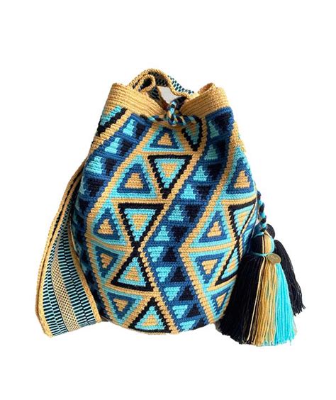 Niebieska Recznie Pleciona Torebka Worek Florida Mochila Wayuu Bags