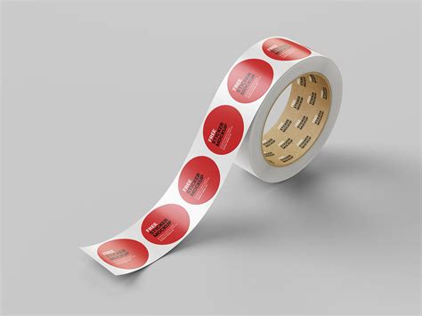 Free Round Roll Sticker Mockup Mockups Design