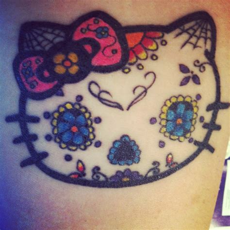 Sugar Skull Hello Kitty Tattoo