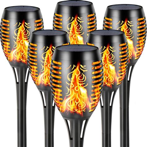 8 Pack Solar Outdoor Lights Solar Torch Light With Flickering Flame