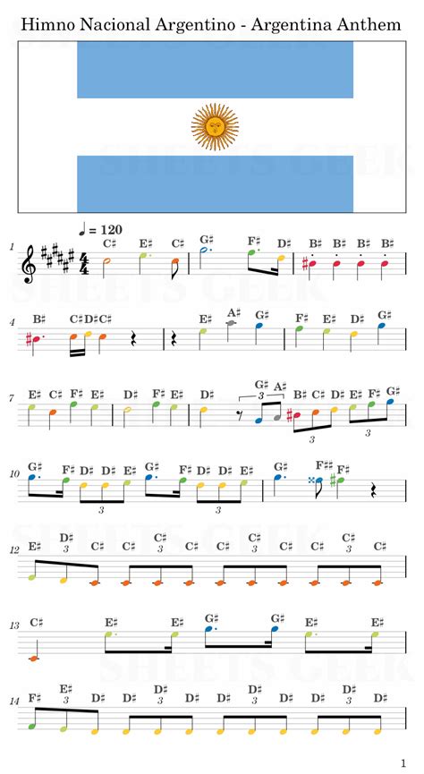 Himno Nacional Argentino - Argentina National Anthem | Easy Sheet Music