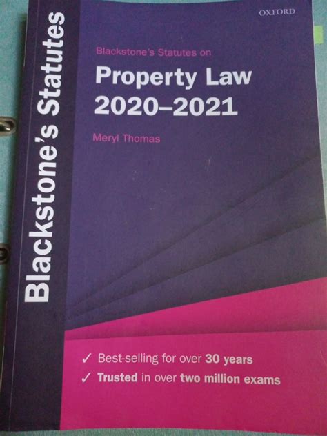 BLACKSTONE STATUTES PROPERTY LAW 2020 2021 Hobbies Toys Books