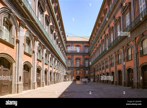 Image Of Details Of The Inner Courtyard Of The Royal Palace Of Naples