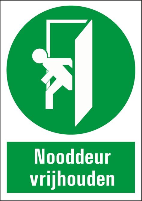 Nooddeur Vrijhouden Sticker Met Tekst 148 X 210 Mm Bol