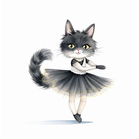 Premium Photo There Is A Black And White Cat Wearing A Tutu Skirt