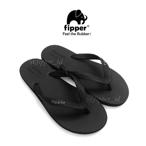 Jual Sandal Fipper Black Series M Original For Man Black Black