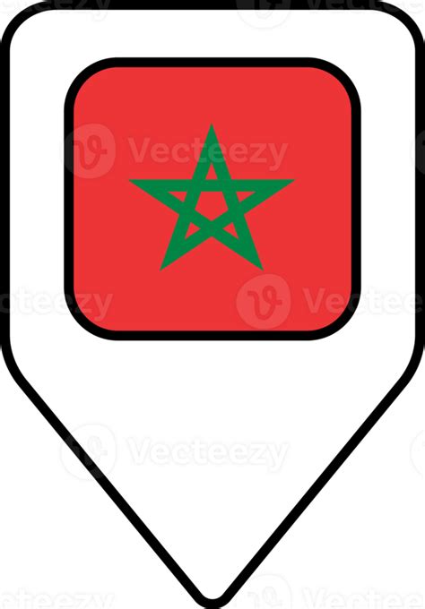 Marruecos Bandera Mapa Alfiler Navegaci N Icono Cuadrado Dise O