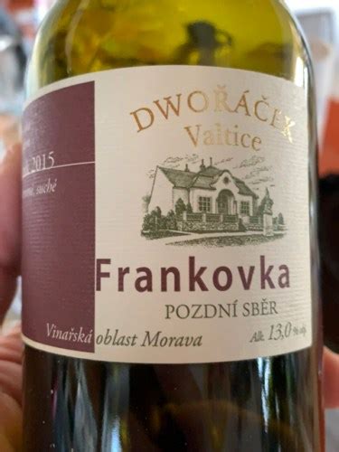 Dworacek Valtice Frankovka Pozdní Sběr Vivino US