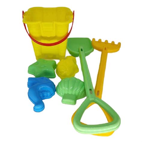 Набор для лепки песка TOY MIX Тележка с формочками 9 предметов Ведерко ...