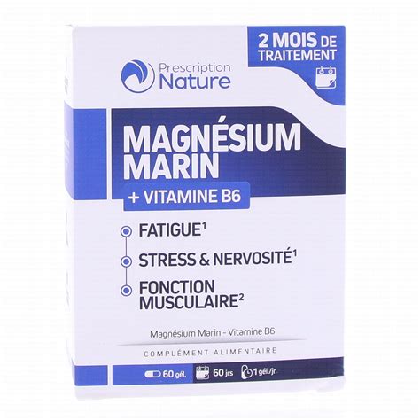 PRESCRIPTION NATURE Magnésium marin 60 gélules Pharmacie Prado Mermoz