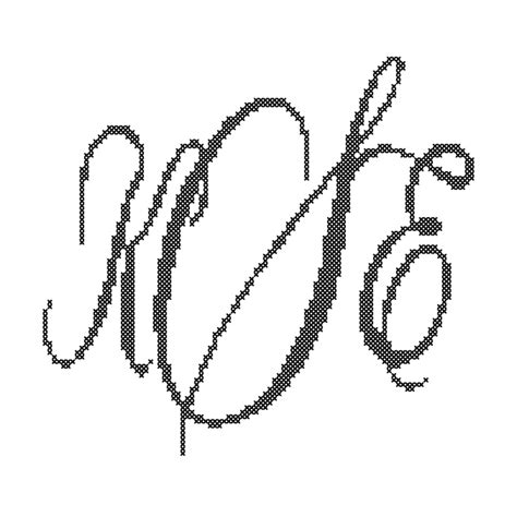 Interlocking Monogram Counted Cross Stitch Pdf Pattern Modern Cross