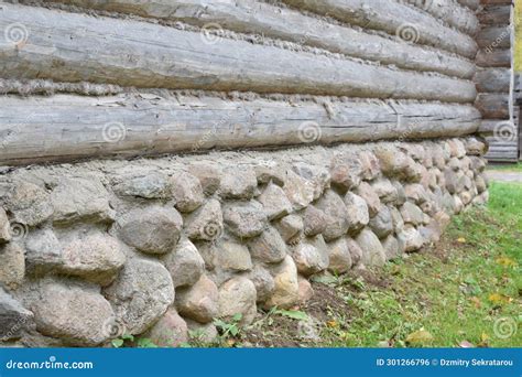 Ancient Wooden Large House on a Stone Foundation Stock Photo - Image of russia, construction ...