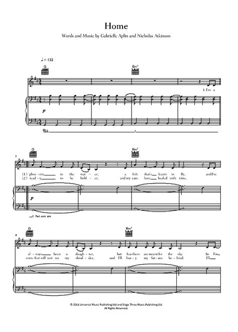 Home Klavier Gesang And Gitarre Pdf Noten Von Gabrielle Aplin In H