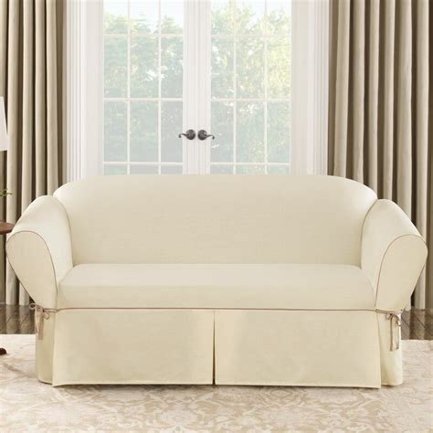 Sure Fit Cotton Duck Box Cushion Loveseat Slipcover And Reviews Wayfair