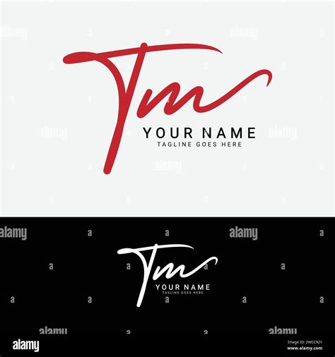 T M TM Initial Handwriting Or Handwritten Letter Logo For Identity