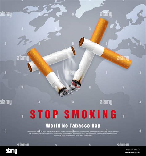 Dejar De Fumar Campaña Ilustración No Cigarrillo Para La Salud