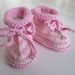 Rosa Gestreifte Babyschuhe Monate Gestrickt Aus Wolle Etsy De